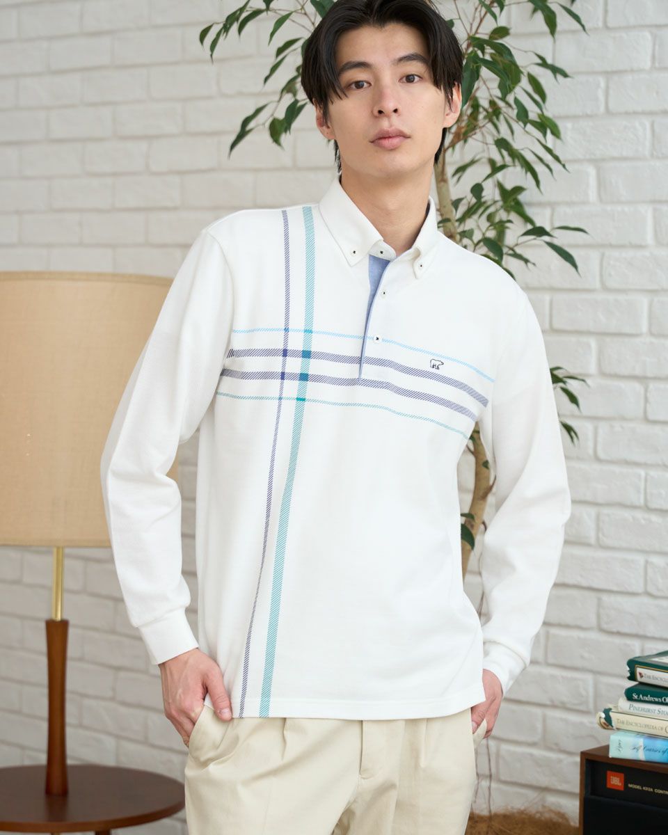 d.i.a ダイヤ ホワイト 長袖 ポロシャツ adidas（アディダス） ゴルフウェア 長袖シャツ 秋 冬 ビヨンド ザ
