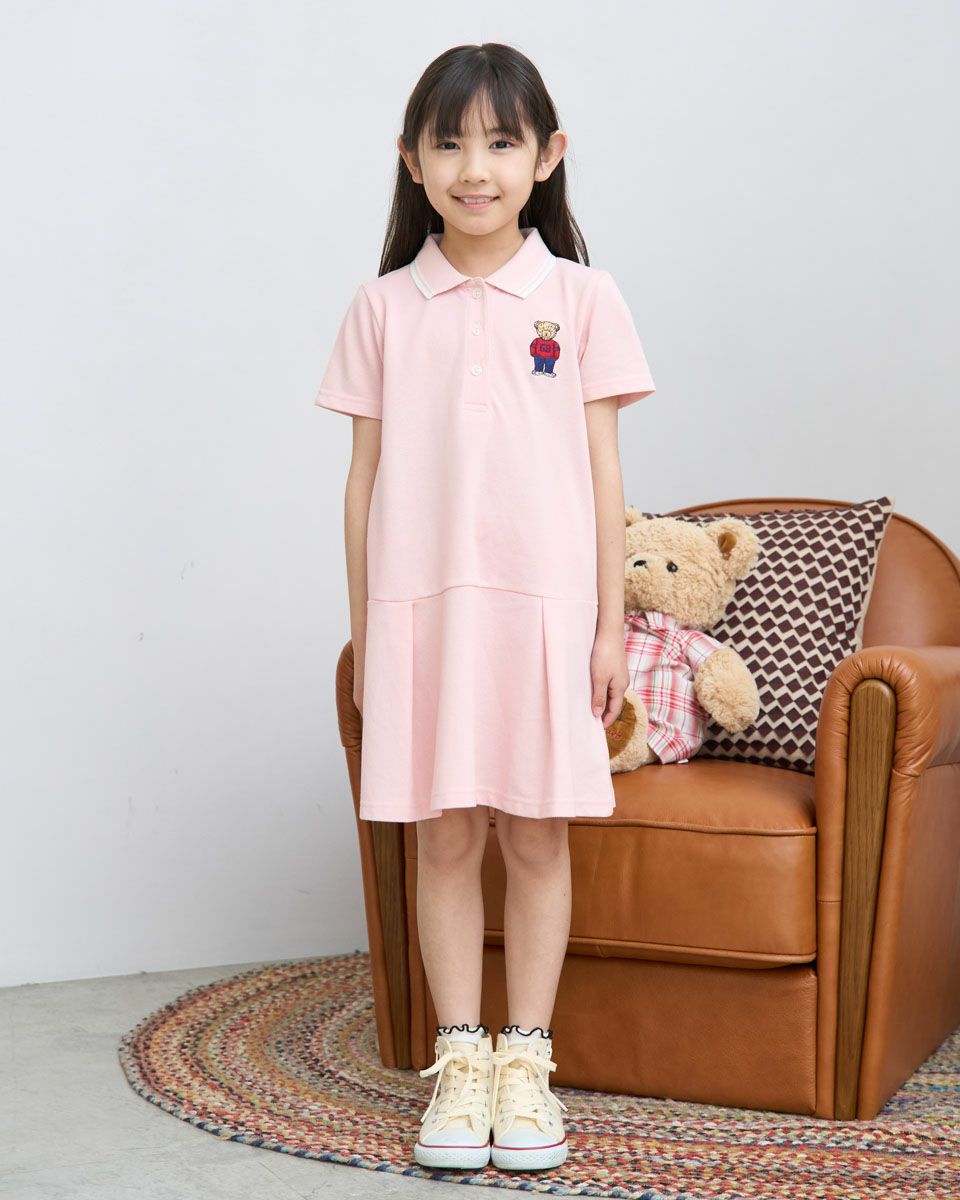 新作◇ラルフローレン ポロベア半袖ワンピース ピンク M/140 GIRLSJACKベアポロシャツワンピース | ゴールデンベアストア