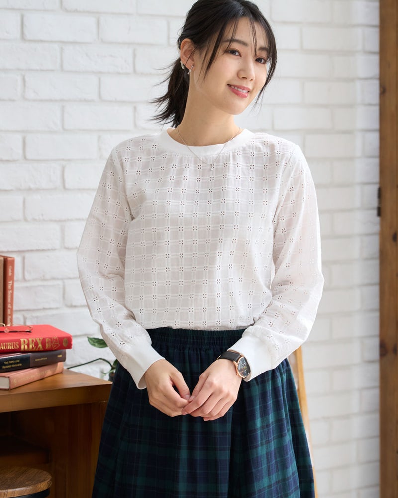 GoldenBear ゴールデンベア オーガニックコットンレースブラウス