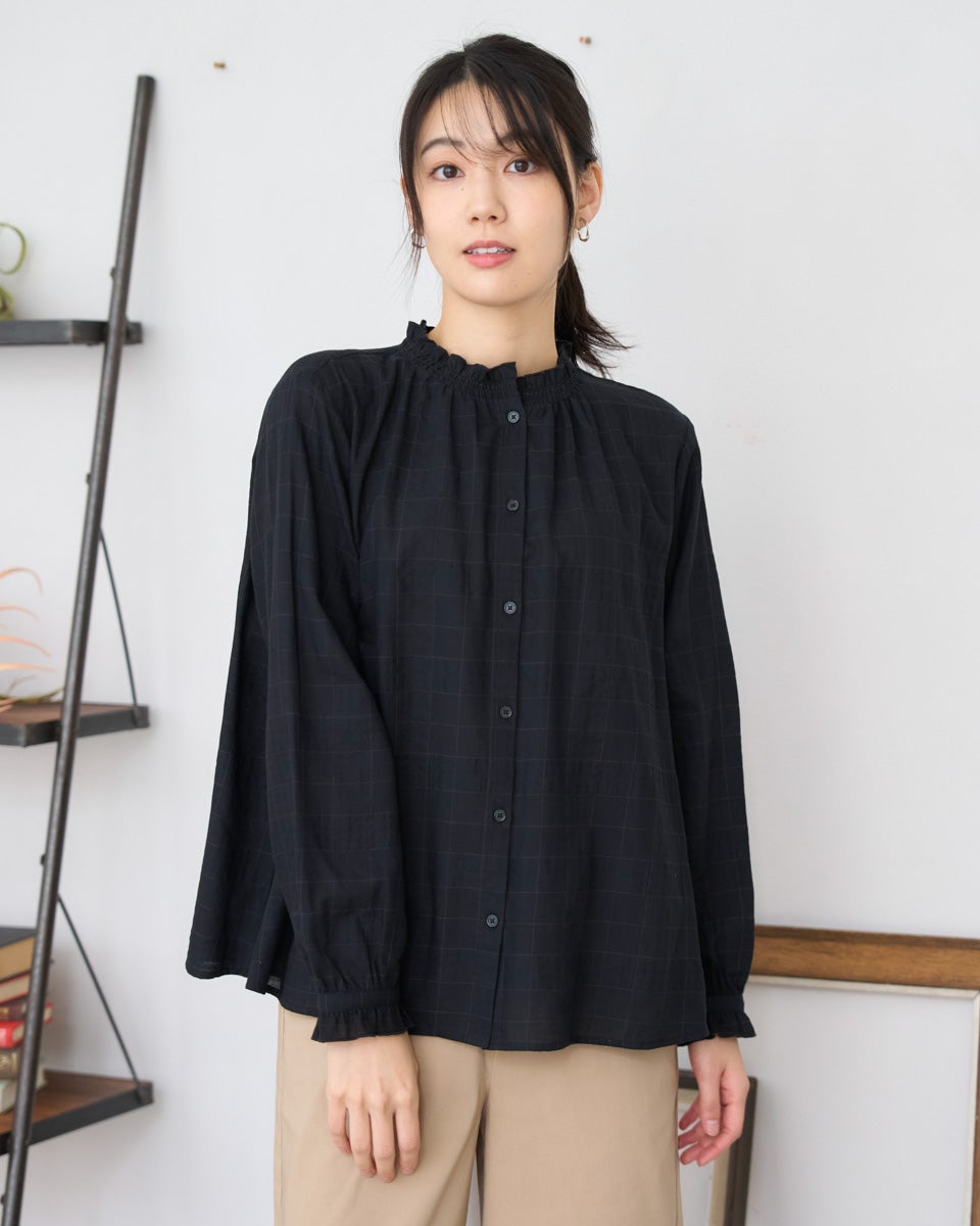 ゴールデンベアの長袖シャツ　ブラック　　GoldenBear Golden Bearシャドーチェックシャツ | ゴールデンベアストア
