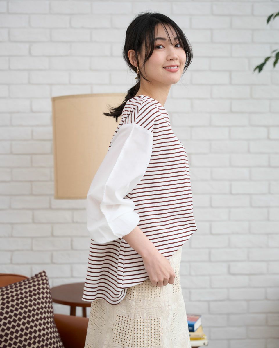 White Label布帛ドッキングワッフルカットソー | ゴールデンベアストア