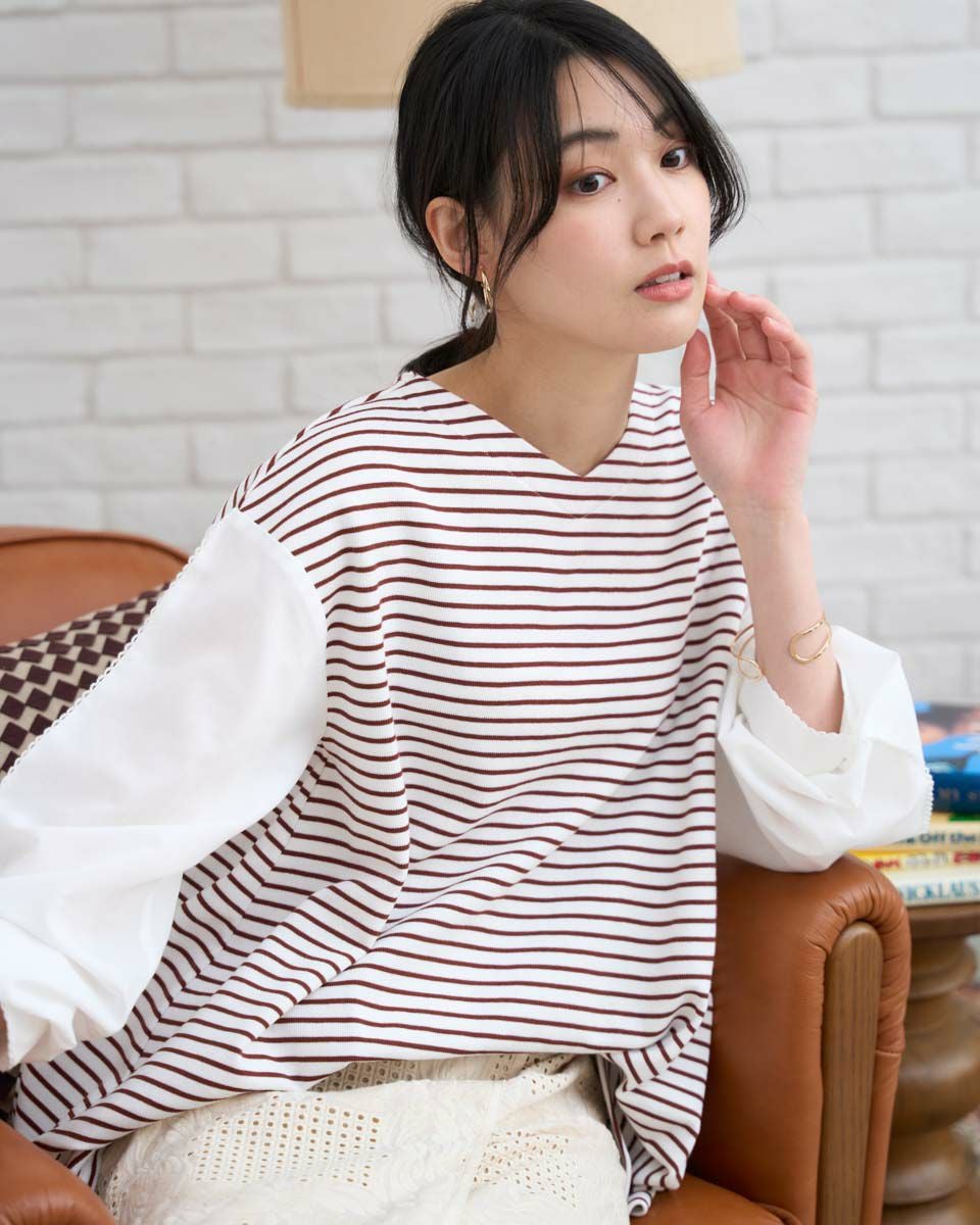 White Label布帛ドッキングワッフルカットソー | ゴールデンベアストア