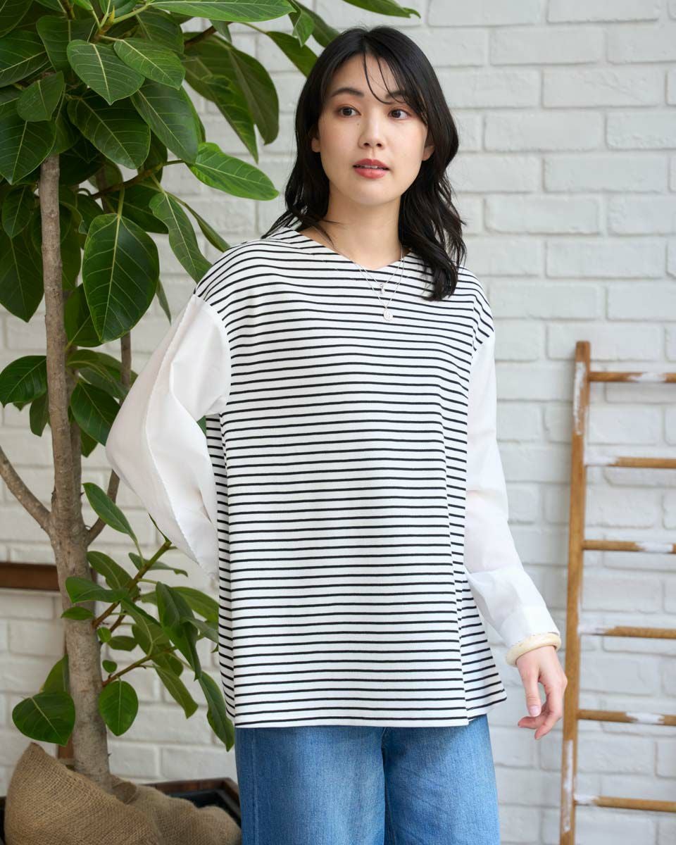 White Label布帛ドッキングワッフルカットソー | ゴールデンベアストア