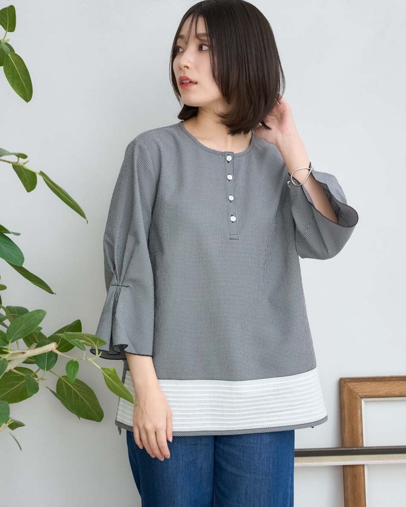 GoldenBear ゴールデンベア 裾ピンタックブラウス