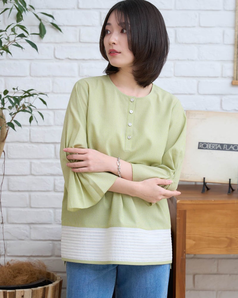 GoldenBear ゴールデンベア 裾ピンタックブラウス