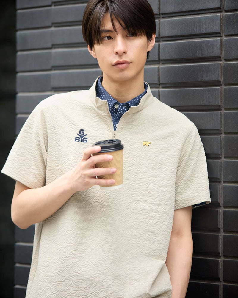 GB GOLF SPIKEハーフZIPモックネック