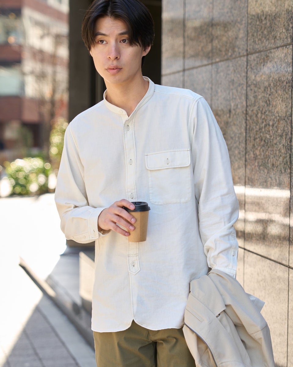 バンドカラーシャツ