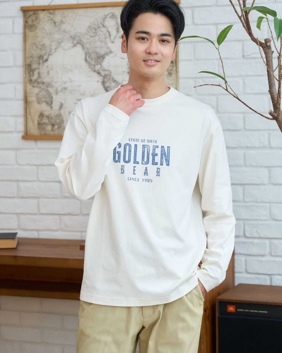 プリント長袖Tシャツ