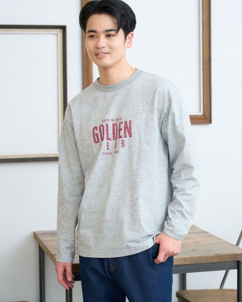 プリント長袖Tシャツ