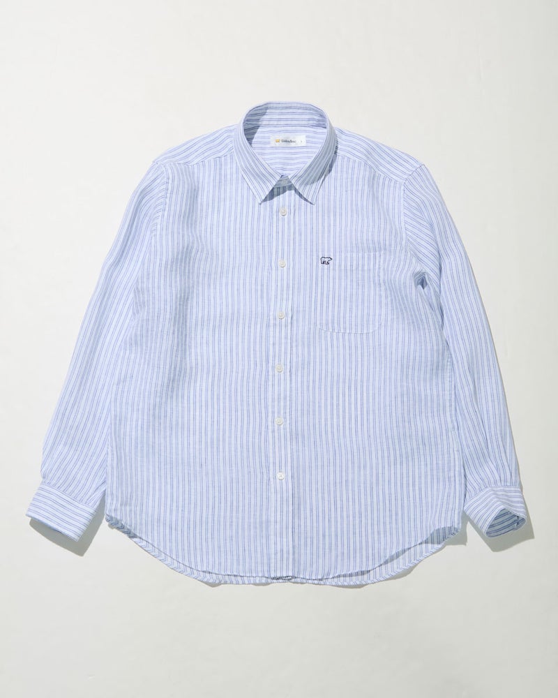  Golden Bear　ゴールデンベア　フレンチリネンストライプシャツ