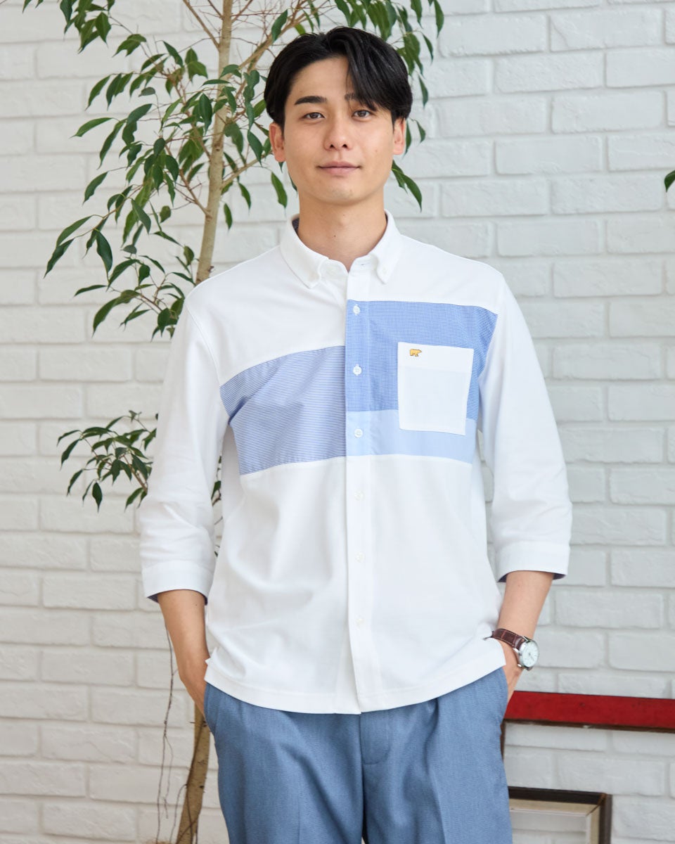  Golden Bear　ゴールデンベア　七分袖ポロシャツ