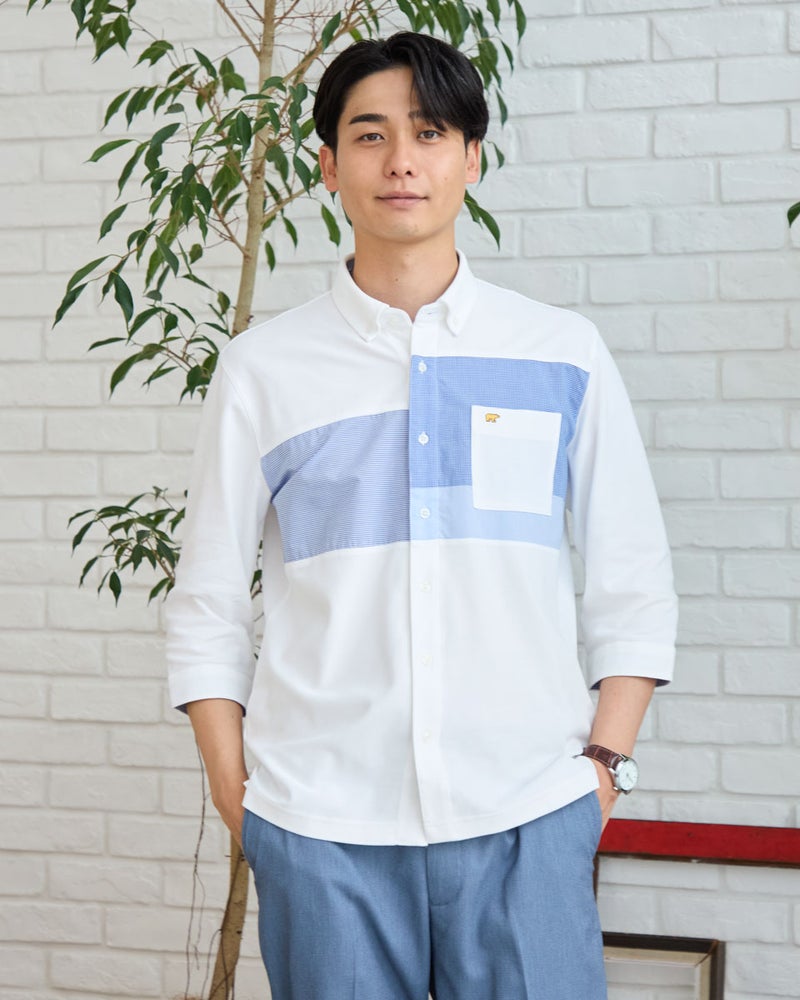  Golden Bear　ゴールデンベア　七分袖ポロシャツ