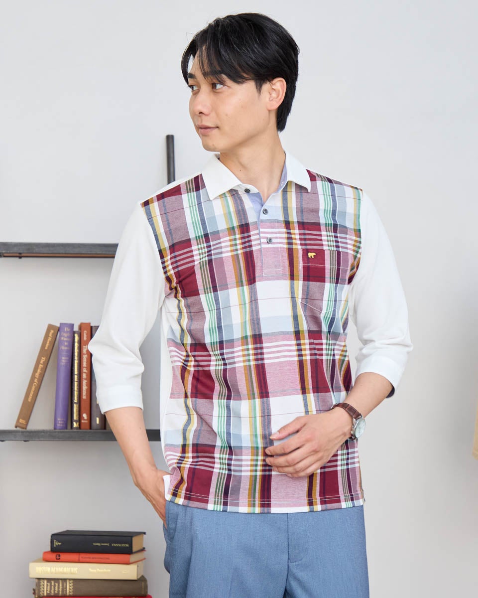 Golden Bear　ゴールデンベア　七分袖ポロシャツ