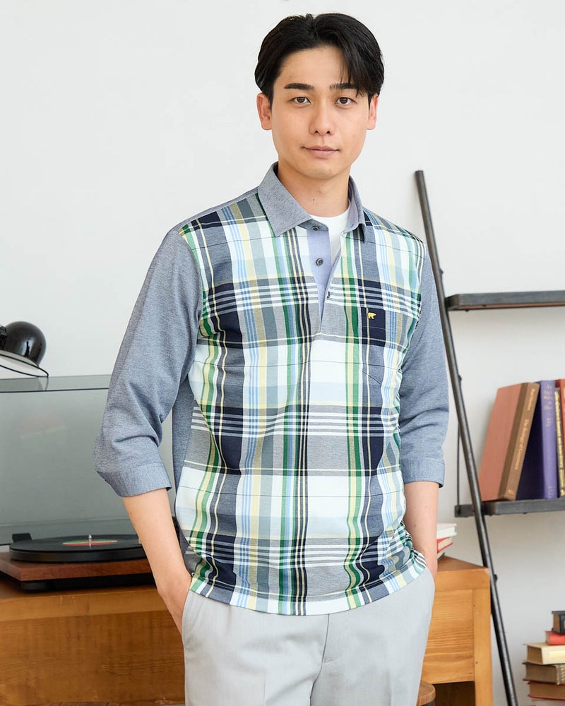 Golden Bear　ゴールデンベア　七分袖ポロシャツ