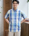 冷感チェック半袖シャツ