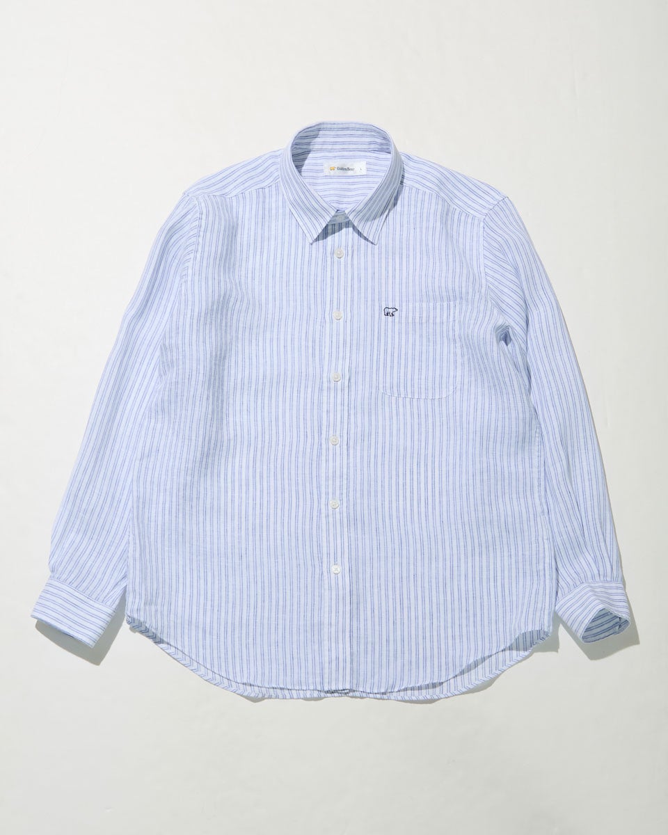 Golden Bear ゴールデンベア　KING SIZEフレンチリネンストライプシャツ