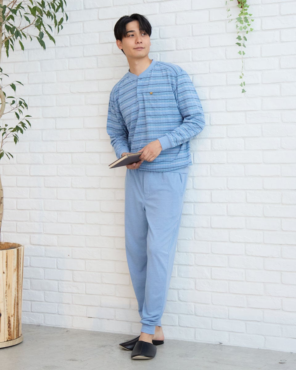 Golden Bear　ゴールデンベア　Home Wearニットサッカーボーダー柄パジャマ