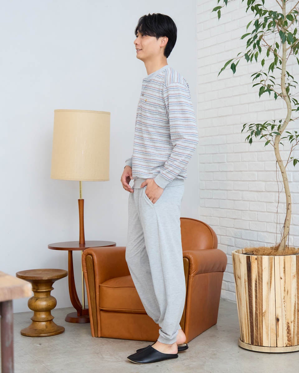 Home Wearニットサッカーボーダー柄パジャマ | ゴールデンベアストア