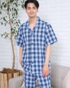 Golden Bear　ゴールデンベア　Home Wear強撚チェック柄テーラードパジャマ