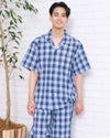 Golden Bear　ゴールデンベア　Home Wear強撚チェック柄テーラードパジャマ