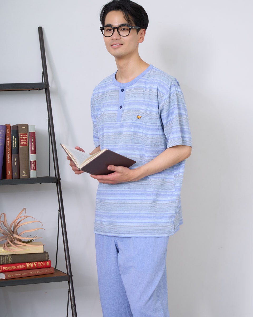 Golden Bear　ゴールデンベア　Home Wear強撚ボーダーパジャマ