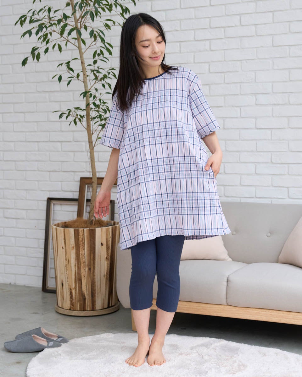 TUNIC チュニック レディースパジャマ ルームウェア Home Wearチュニック＆ハーフレギンスパジャマ | ゴールデンベアストア