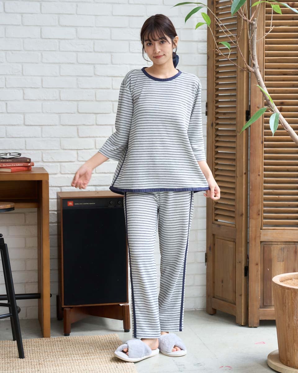 天竺ボーダーパジャマ