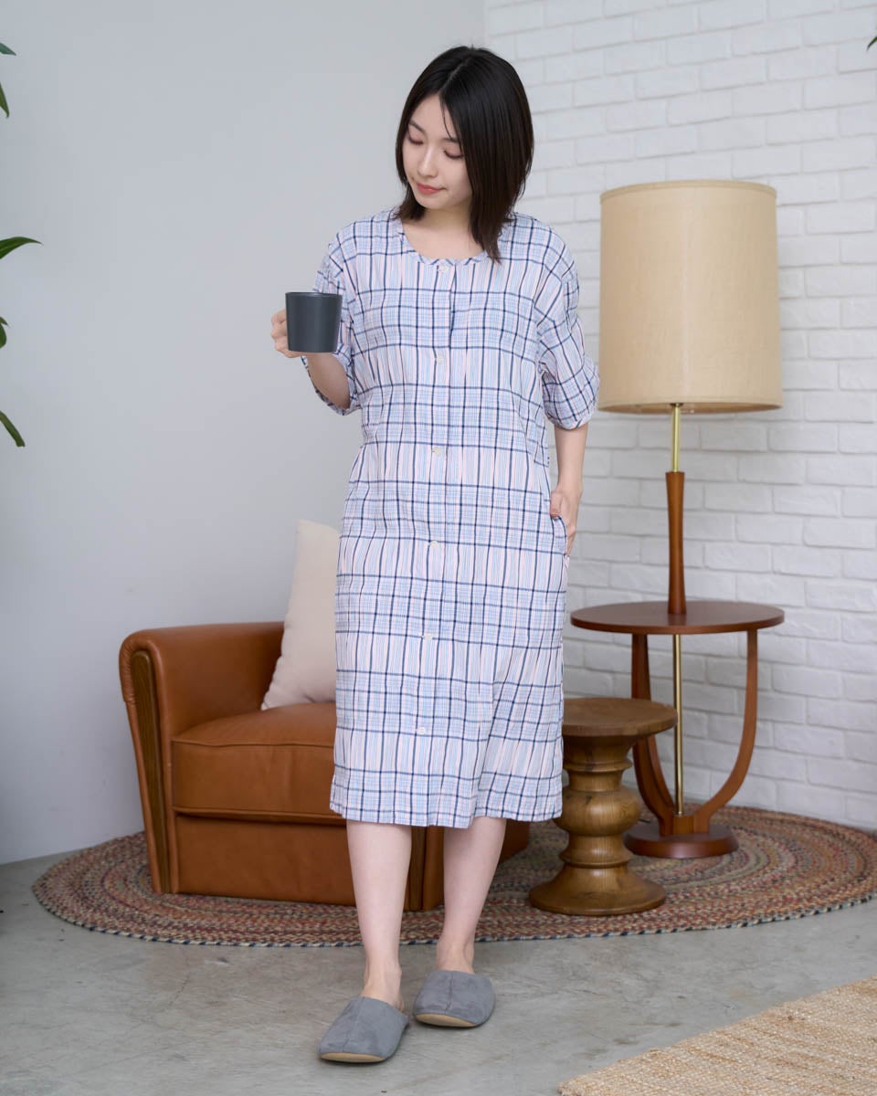 Home Wearチェックシャーリングワンピース | ゴールデンベアストア
