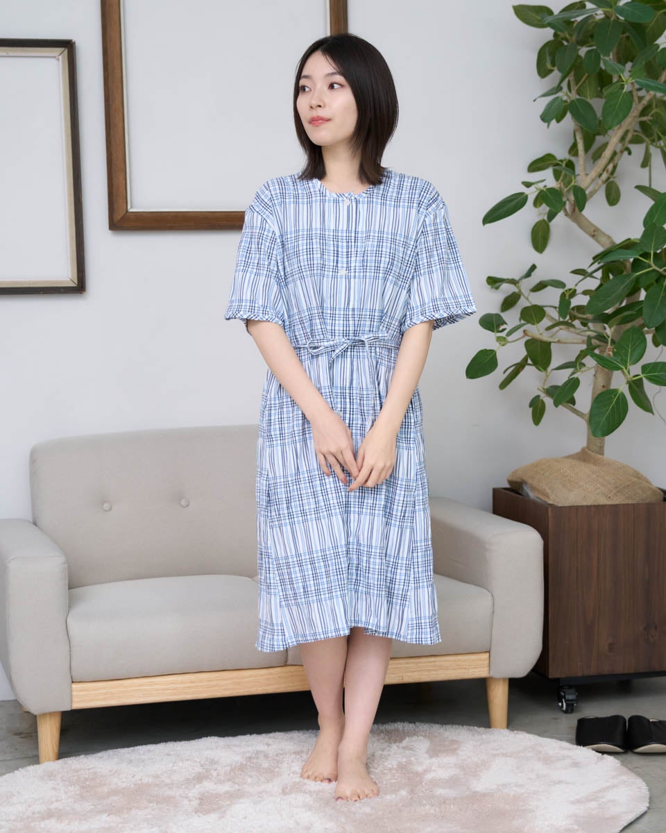 Home Wearチェックシャーリングワンピース | ゴールデンベアストア