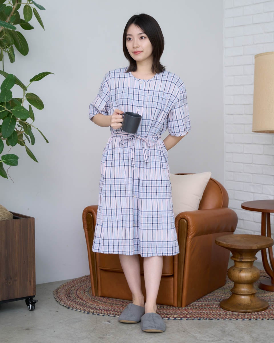 Home Wearチェックシャーリングワンピース | ゴールデンベアストア