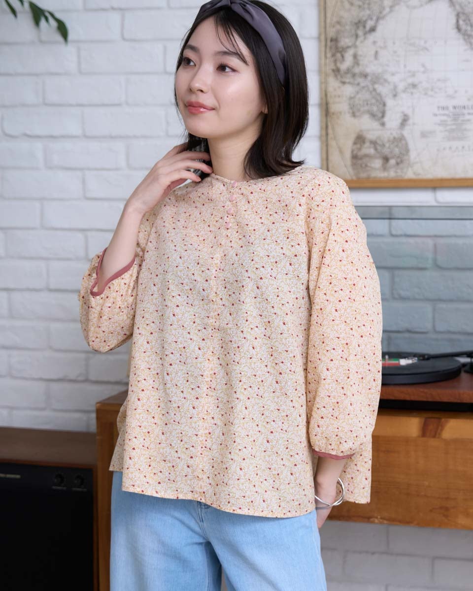 GoldenBear ゴールデンベア プリントペプラムブラウス