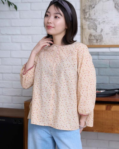 GoldenBear ゴールデンベア プリントペプラムブラウス