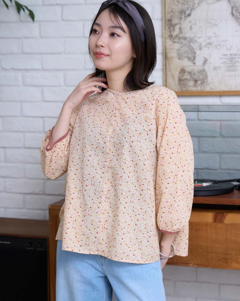 GoldenBear ゴールデンベア プリントペプラムブラウス