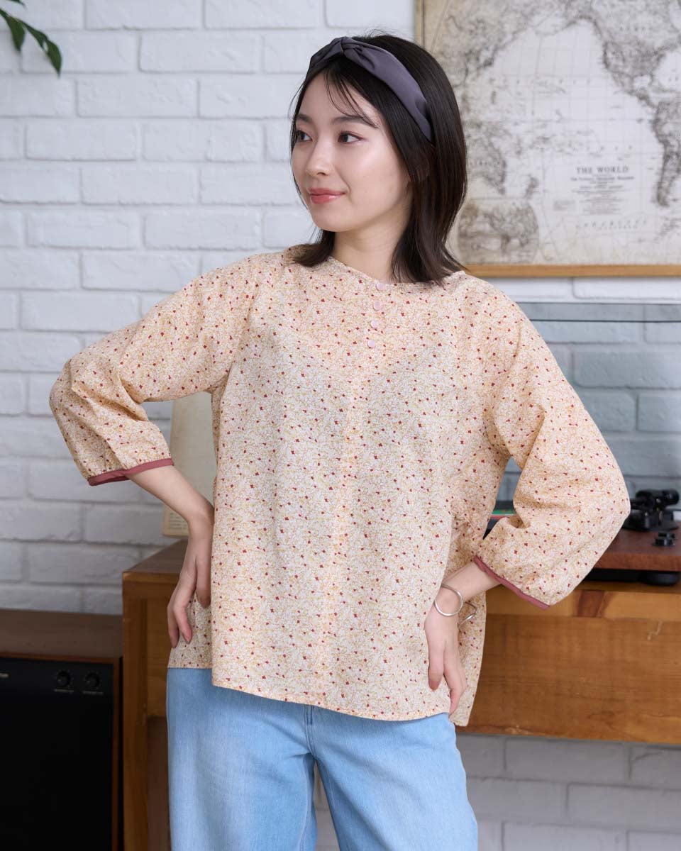 GoldenBear ゴールデンベア プリントペプラムブラウス