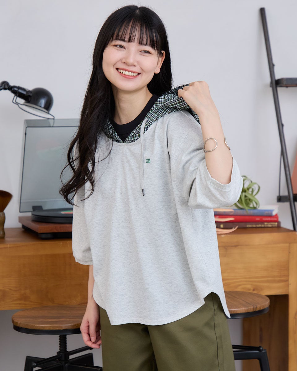 GoldenBear ゴールデンベア GBチェックフードTシャツ