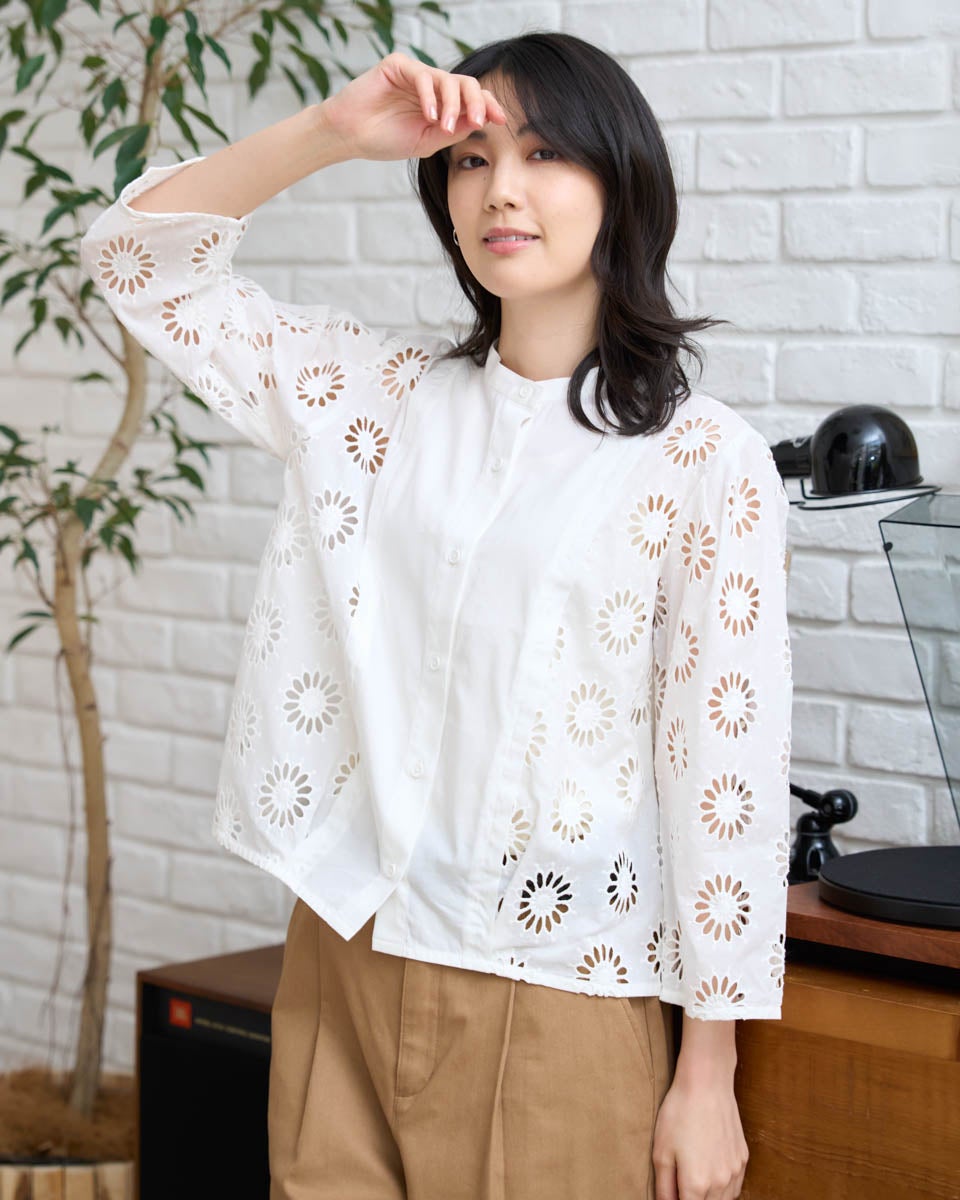 GoldenBear ゴールデンベア 袖レースブラウス