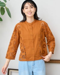 GoldenBear ゴールデンベア 袖レースブラウス