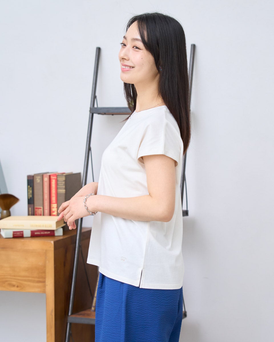 フレンチスリーブ Tシャツ本麻 紺 フリーサイズ 着物 和柄 和物 絽 正絹 GOHEMP（ゴーヘンプ） ハニー スリーブレス Tシャツ / レディース