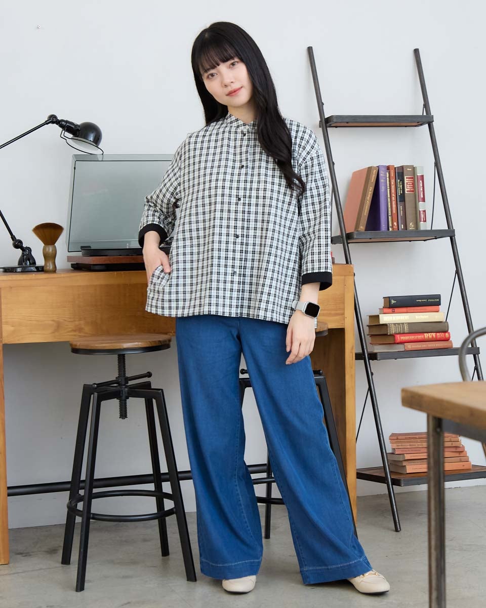 2月26日までお取り置き☆aiiiiin_uさま専用☆チェックシャツガウン36 QUEEN SIZE綿麻チェックシャツ | ゴールデンベアストア