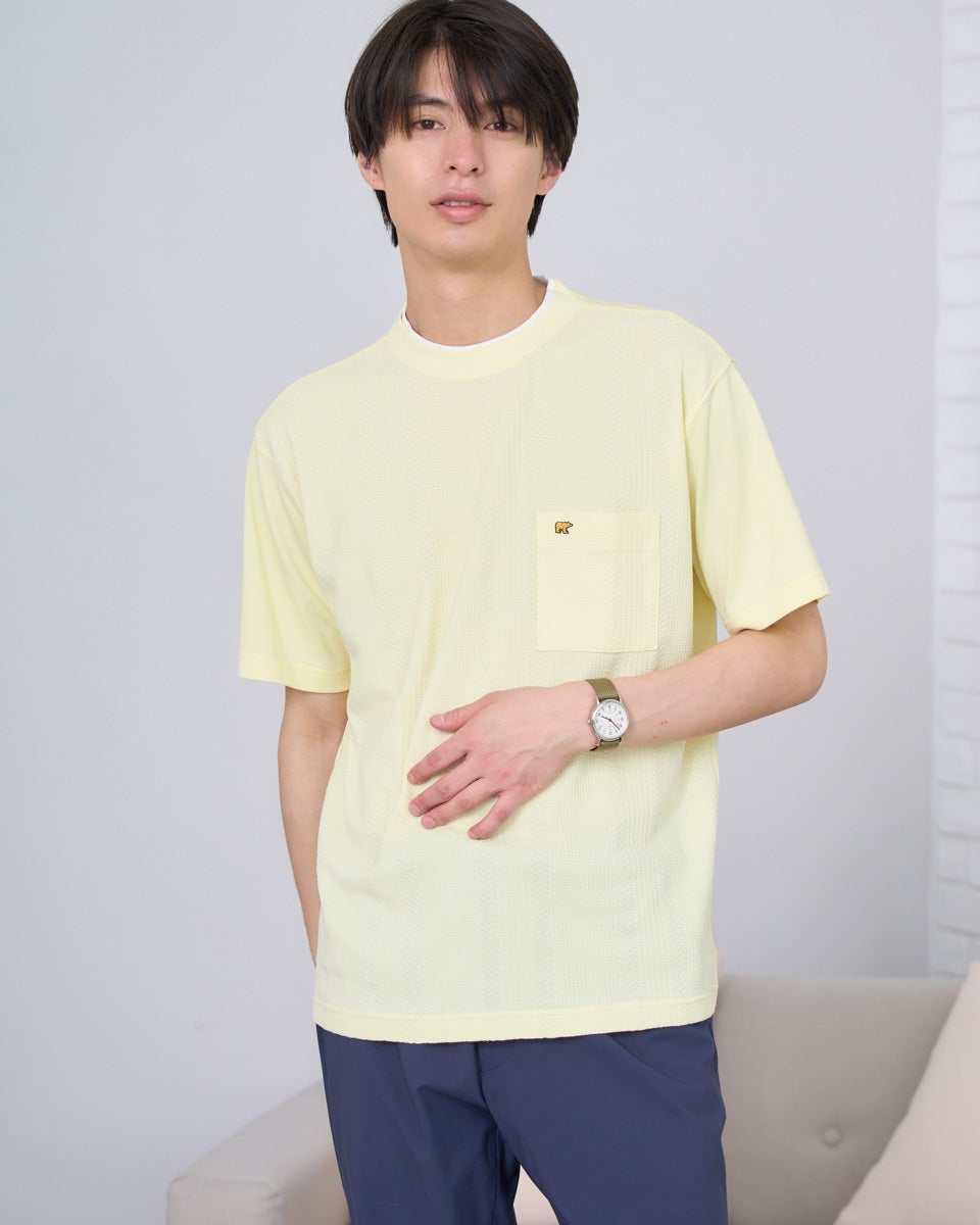 【50%オフ】 新品 PGG TEVBRID ジャガード Tシャツ サイズ２ Golden BearジャカードストライプTシャツ | ゴールデンベアストア