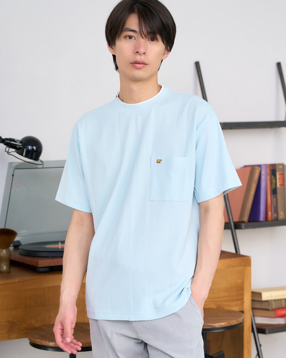  Golden Bear　ゴールデンベア　ジャガードストライプTシャツ