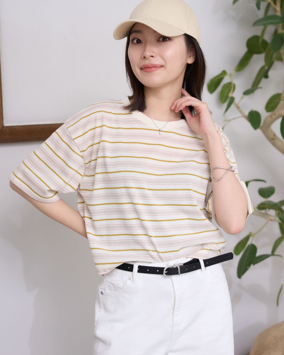 GoldenBear ゴールデンベア ショート丈ボーダーTシャツ