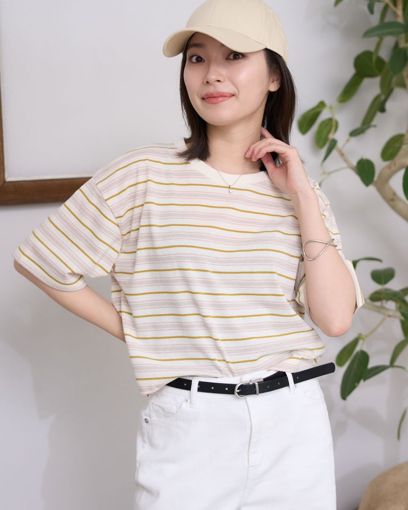GoldenBear ゴールデンベア ショート丈ボーダーTシャツ