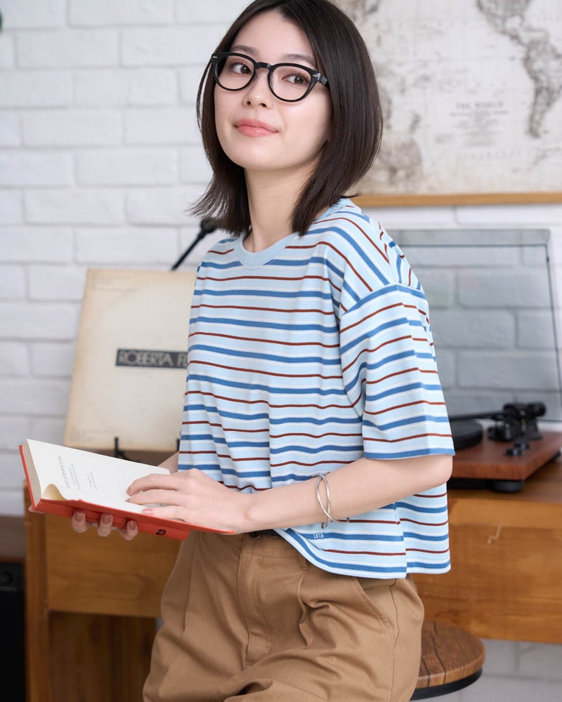 GoldenBear ゴールデンベア ショート丈ボーダーTシャツ