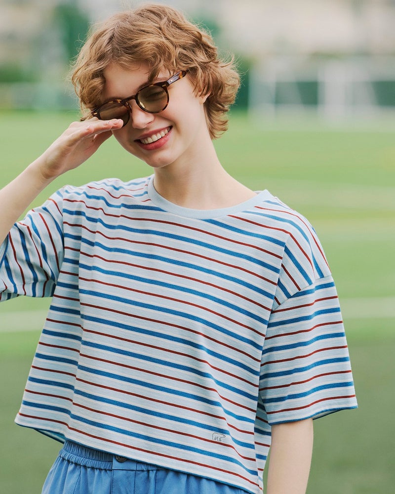 GoldenBear ゴールデンベア ショート丈ボーダーTシャツ