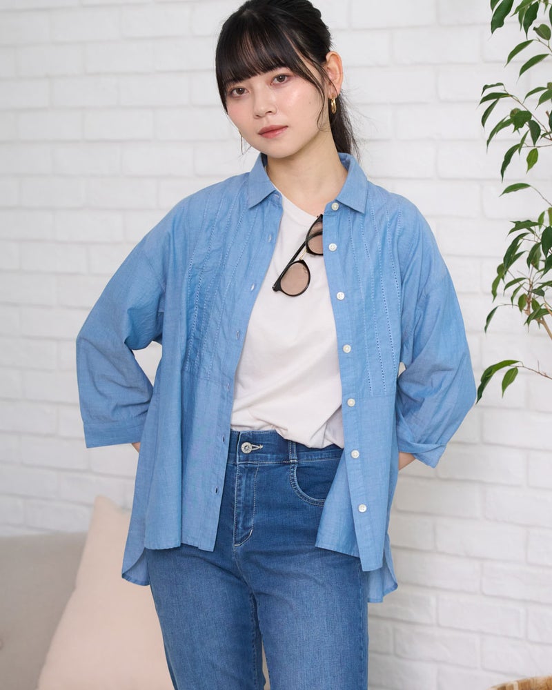 GoldenBear ゴールデンベア オーガニックコットンピンタックシャツ
