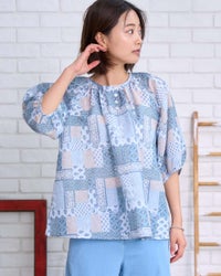 GoldenBear ゴールデンベア オーガニックコットンプリントブラウス