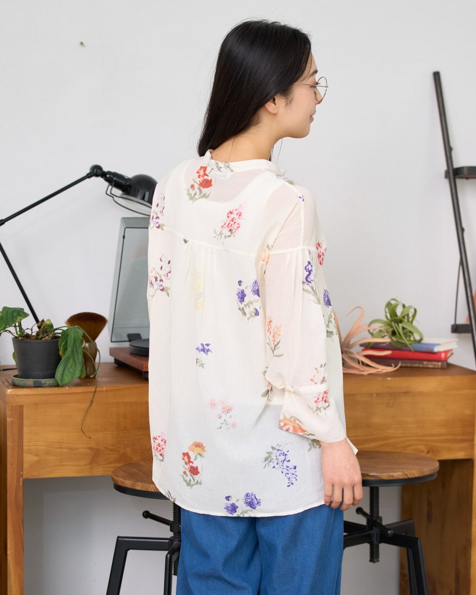 White Labelオーガニックコットン花柄シャツ | ゴールデンベアストア