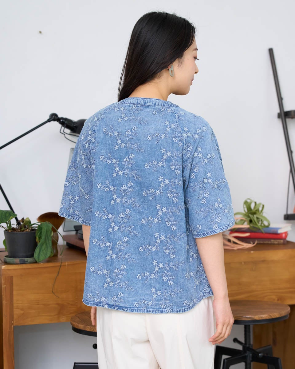 【極美品】GALERIE VIE セルヴィッチデニム キルトノーカラー ブルゾン White Labelデニム刺しゅうブラウス | ゴールデンベアストア