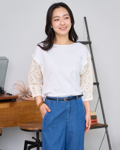 GoldenBear ゴールデンベア 袖レースカットソー